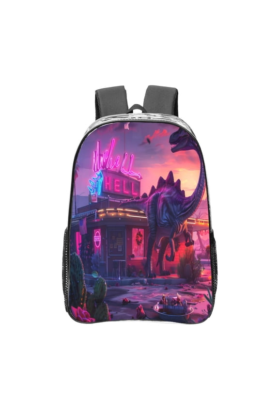 Western Style Dinosaur Clear Backpack, Transparent Bookbag for School for Women Men, Capacity Clear Bag for College, Travel