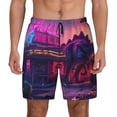 thumbnail image 1 of Kdxio Western Style Dinosaur Print Men's Swim Trunks with Compression Liner 7 Inch Inseam Quick Dry Swim Shorts, 1 of 5