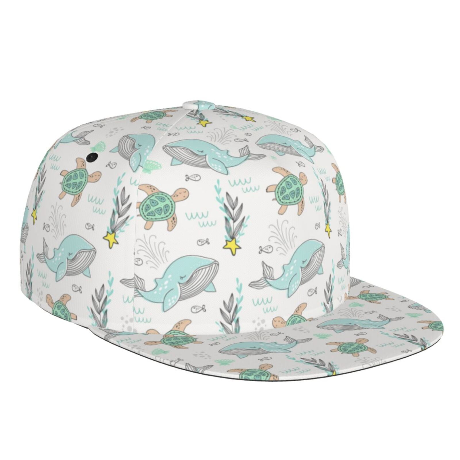 Kdxio Whale And Turtle Print Snapback Hat for Men Women,Adjustable ...