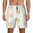 thumbnail image 1 of Kdxio Wheat Print Men's Swim Trunks with Compression Liner 7 Inch Inseam Quick Dry Swim Shorts, 1 of 7