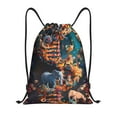 thumbnail image 1 of Kdxio Whimsical Animal Spiral Print Drawstring Backpack Bag,Waterproof Draw String Back Sack, Gym Drawstring Bags Swim Bag For Unisex, 1 of 5