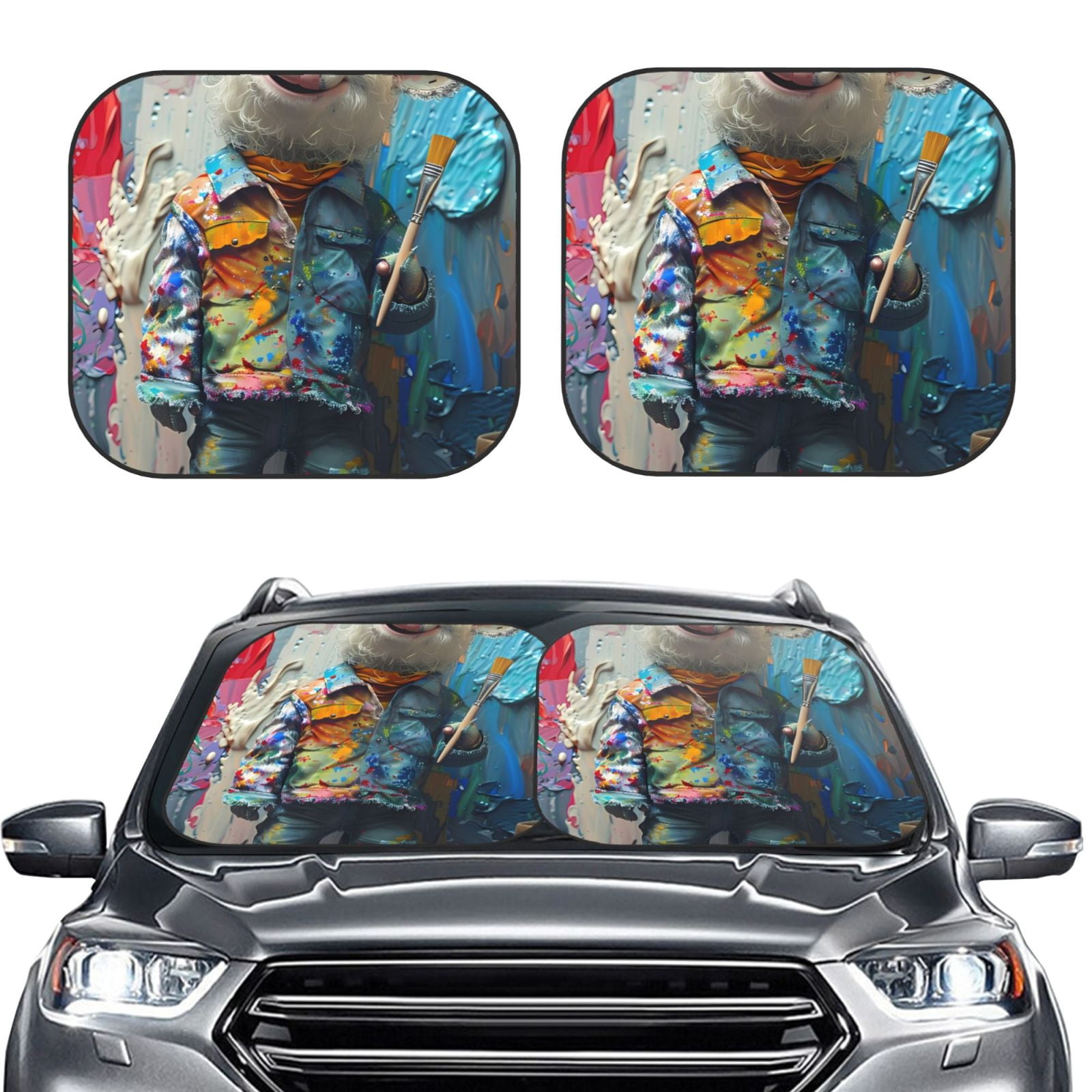 Goat Sheep Pattern Print Car Sun Shade