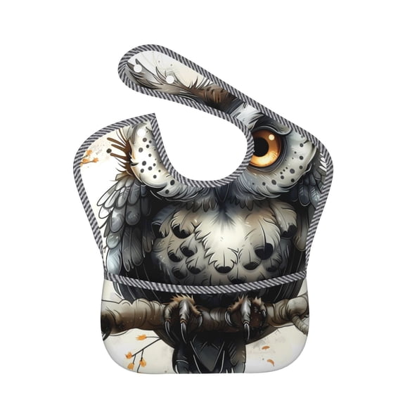 Kdxio Whimsical Owl On Branch Bibs For Babies, Baby Bibs for Eating, Toddler Bibs, Waterproof Bibs, Feeding Bibs, for Toddlers, Boys, Girls