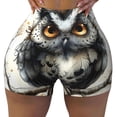 thumbnail image 1 of Kdxio Whimsical Owl On Branch Print Workout Shorts for Women Seamless Soft Smooth Gym Yoga Scrunch Active Shorts, 1 of 5