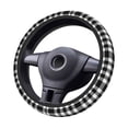 thumbnail image 1 of Kdxio White And Black Plaid Pattern Print Elastic Stretch Steering Wheel Cover,Auto Steering Wheel Cover,15 Inch Anti-Slip,Warm in Winter and Cool in Summer,Fit Suvs,Vans Cars,Trucks, 1 of 7