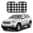 thumbnail image 1 of Kdxio White And Black Plaid Pattern Print Windshield Sun Shade, Foldable Sun Blocker for Car,Truck,SUV Automotive Interior Sun Protection,Reflective Shade for Front Windshield(Medium), 1 of 7