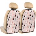 thumbnail image 1 of Kdxio White And Black Rabbit Print 2 Pack Car Kick Mat Seat Cover Back Protector Mat with Pockets for Organizer Backseat Protector and Storage Anti Kick Pad for Vehicles, 1 of 9