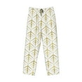 thumbnail image 1 of Kdxio White And Gold Geometry Print Men's Sleep Pajama Pant Lounge Pants with Pockets, 1 of 8