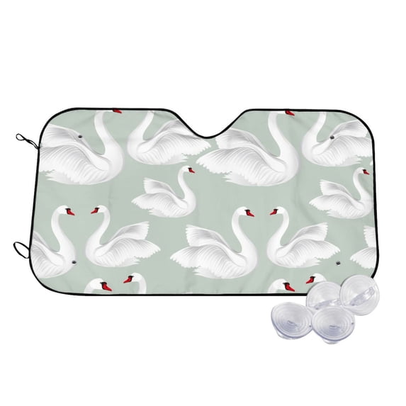 Kdxio White Birds Print Windshield Sun Shade,UV Rays and Sun Heat Protection,Sunshade for Car Windshield,Car Shade Front Windshield - Small