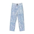 thumbnail image 1 of Kdxio White Bule Glitter Print Men's Sleep Pajama Pant Lounge Pants with Pockets, 1 of 8