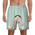 thumbnail image 1 of Kdxio White Bunny Print Men'S Swim Trunks With Compression Liner 7 Inch Inseam Quick Dry Swim Shorts, 1 of 7