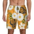 thumbnail image 1 of Kdxio White Floral And Butterflies Print Men'S Swim Trunks With Compression Liner 7 Inch Inseam Quick Dry Swim Shorts, 1 of 7