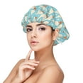 thumbnail image 1 of Kdxio White Geese and Flower Pattern Satin Bonnet Silk Bonnet Hair Bonnet for Sleeping Hair Bonnets for Women Curly Natural Hair, 1 of 6