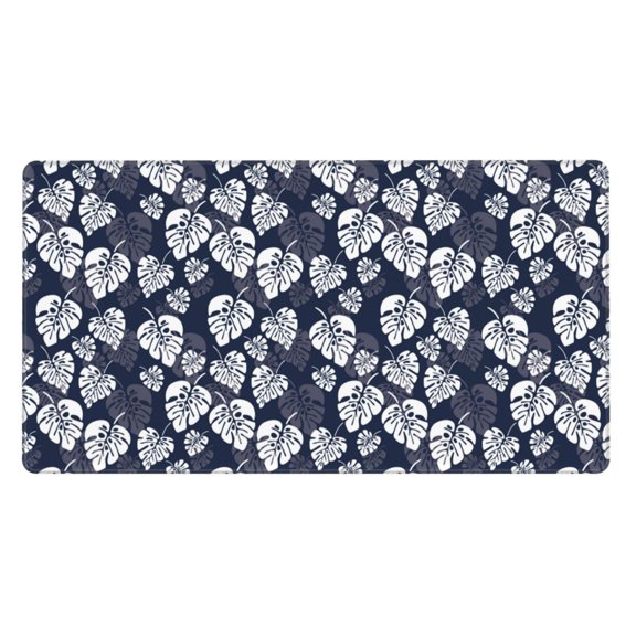 Kdxio White Leaves Print Large Gaming Mouse Pad,Non-Slip Base,Water Resist Keyboard Pad for Gamer,Office & Home,29.5 x 15.8 in