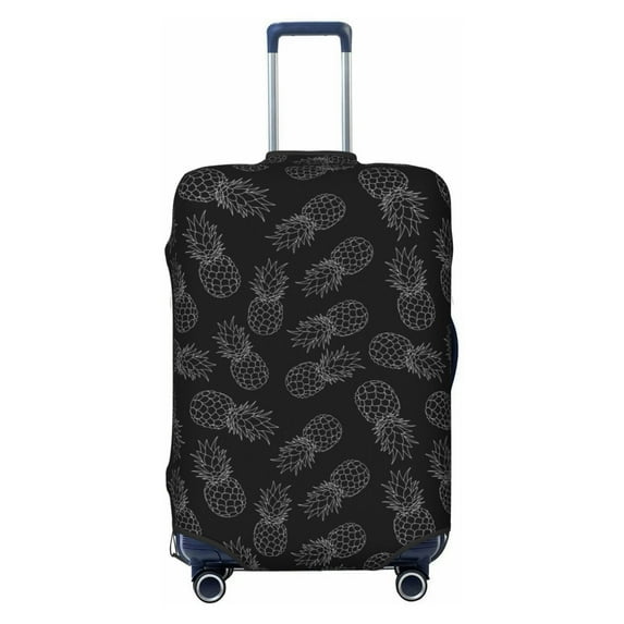 Kdxio White Pineapples Pattern Luggage Cover for Travel,Elastic and Durable,Fits 18-32 Inch,-No luggage included