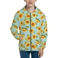 thumbnail image 1 of Kdxio White Polka Dot Sunflower A Pattern Kids Boys Girls Zip Up Hoodie 3D Printed Hooded Sweatshirt Hoody Coat with Pocket 7-12 Y-Medium, 1 of 6