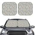 thumbnail image 1 of Kdxio White Popcorn Print 2-Piece Sun Shade Front Windshield - Foldable Car Front Window Sunshades for Most Sedans SUV Truck, 1 of 6