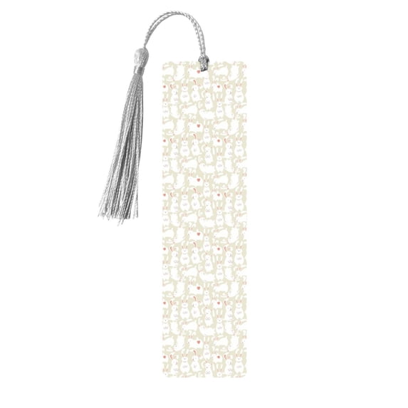 Kdxio White Rabbit Print Metal Tassel Bookmarks,Perfect Gift for Art Lovers and Bookworms Metal Bookmarks for Women