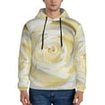thumbnail image 1 of Kdxio White Rose Print Mens Casual Hooded Collar Drawstring Hoodies Pullover Sweatshirts Casual Long Sleeve Shirts-Small, 1 of 7