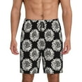 thumbnail image 1 of Kdxio White Sunflowers Print Mens Sleep Shorts Bottoms Soft Comfy Pajama Wear Pants with Drawstring Pockets, 1 of 7