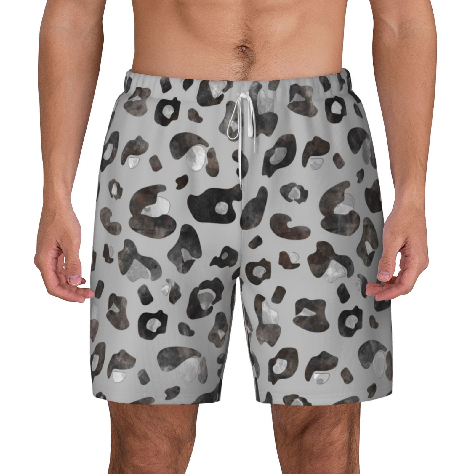 Kdxio Wild Animal Leopard Print Men'S Swim Trunks With Compression