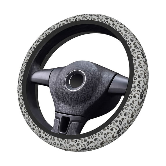 Kdxio Wild Animal Leopard Print Pattern Print Elastic Stretch Steering Wheel Cover,Auto Steering Wheel Cover,15 Inch Anti-Slip,Warm in Winter and Cool in Summer,Fit Suvs,Vans Cars,Trucks