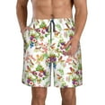 thumbnail image 1 of Kdxio Wild Exotic Birds And Flowers Pattern Mens Casual Shorts - Drawstring Summer Beach Sports Shorts for Men, 1 of 9