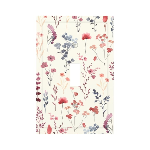 Kdxio Wildflower Watercolor 3 Decorator Light Switch or Receptacle Outlet Wall Plate Decorator Wall Plate Child Safe Outlet Cover-Style T