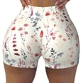 thumbnail image 1 of Kdxio Wildflower Watercolor 3 Print Workout Shorts for Women Seamless Soft Smooth Gym Yoga Scrunch Active Shorts, 1 of 5