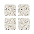 thumbnail image 1 of Kdxio Wildflower Watercolor Funny Coasters,4 Pcs Leather Coasters,Housewarming Gifts,Protect Furniture From Water Marks Scratch And Damage, 1 of 1