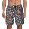 thumbnail image 1 of Kdxio Wildflowers Print Men'S Swim Trunks With Compression Liner 7 Inch Inseam Quick Dry Swim Shorts, 1 of 7