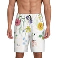 thumbnail image 1 of Kdxio Wildflowers Print Mens Sleep Shorts Bottoms Soft Comfy Pajama Wear Pants with Drawstring Pockets, 1 of 5