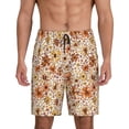 thumbnail image 1 of Kdxio Wildflowers Vintage Print Mens Sleep Shorts Bottoms Soft Comfy Pajama Wear Pants with Drawstring Pockets, 1 of 5