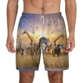 thumbnail image 1 of Kdxio Wildlife Protection Print Men'S Swim Trunks With Compression Liner 7 Inch Inseam Quick Dry Swim Shorts, 1 of 7