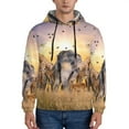 thumbnail image 1 of Kdxio Wildlife Protection Print Mens Casual Hooded Collar Drawstring Hoodies Pullover Sweatshirts Casual Long Sleeve Shirts-Small, 1 of 7