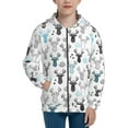 thumbnail image 1 of Kdxio Winter Art Blue and Black Moose Pattern Kids Boys Girls Zip Up Hoodie 3D Printed Hooded Sweatshirt Hoody Coat with Pocket 7-12 Y-Small, 1 of 6