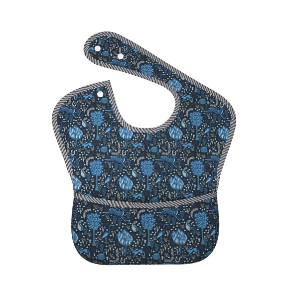 Kdxio Winter Blue Forest Deer Bibs For Babies, Baby Bibs for Eating, Toddler Bibs, Waterproof Bibs, Feeding Bibs, for Toddlers, Boys, Girls