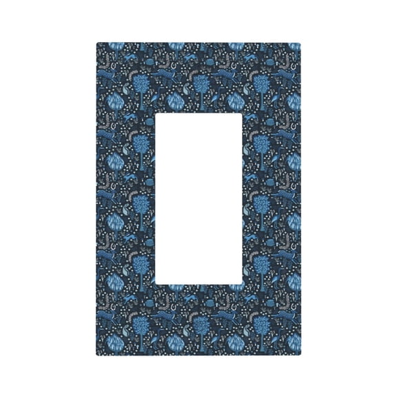 Kdxio Winter Blue Forest Deer Decorator Light Switch or Receptacle Outlet Wall Plate Decorator Wall Plate Child Safe Outlet Cover-Style U