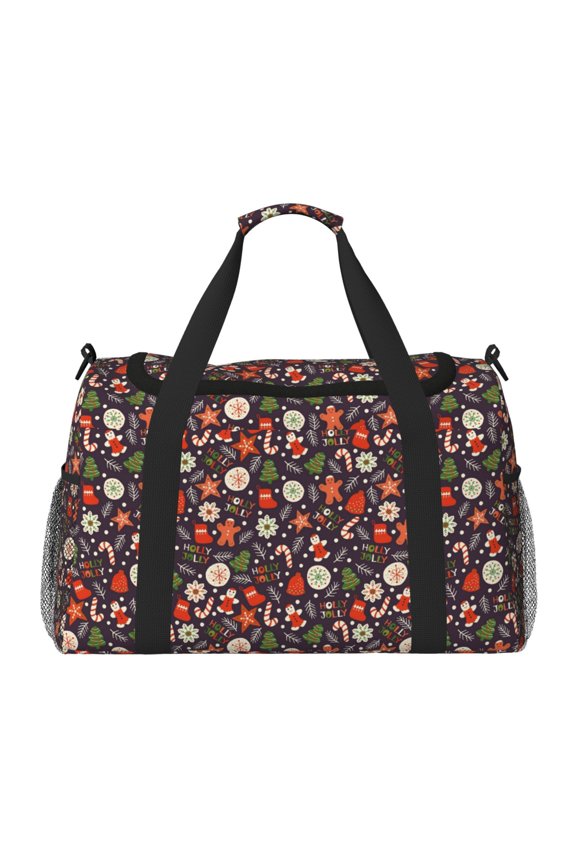 Winter Holiday Christmas Travel Duffel Bag Gym Bag Weekender Travel Bag Gym Bag for Women &Men Airplane Travel Essentials for Flying