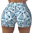 thumbnail image 1 of Kdxio Winter Knit Hat and Socks Print Workout Shorts for Women Seamless Soft Smooth Gym Yoga Scrunch Active Shorts, 1 of 5