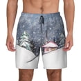 thumbnail image 1 of Kdxio Winter Landscape Print Men'S Swim Trunks With Compression Liner 7 Inch Inseam Quick Dry Swim Shorts, 1 of 7
