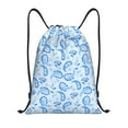 thumbnail image 1 of Kdxio Winter Paisley Pattern Print Drawstring Backpack Bag,Waterproof Draw String Back Sack, Gym Drawstring Bags Swim Bag For Unisex, 1 of 5