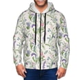 thumbnail image 1 of Kdxio Wisteria Flower Print Men Hoodies Casual Hoodies for Men with Zip Pockets Full Zip Long Sleeve Sweatshirt Sports Hooded Jacket-Medium, 1 of 5