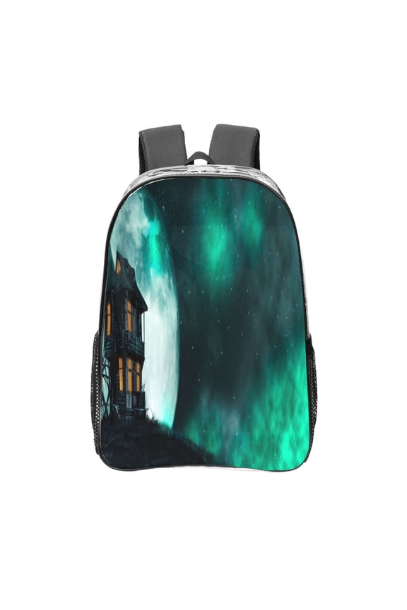 Witch House On The Hill Clear Backpack, Transparent Bookbag for School for Women Men, Capacity Clear Bag for College, Travel