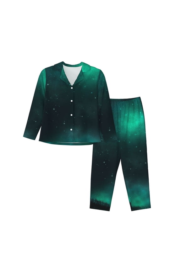 Witch House On The Hill Women's Pajama Sets Long Sleeve Button Down Sleepwear Nightwear Soft Pjs Lounge Sets-Medium