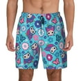 thumbnail image 1 of Kdxio Wls And Flowers Print Men's Swim Trunks with Compression Liner 7 Inch Inseam Quick Dry Swim Shorts, 1 of 5