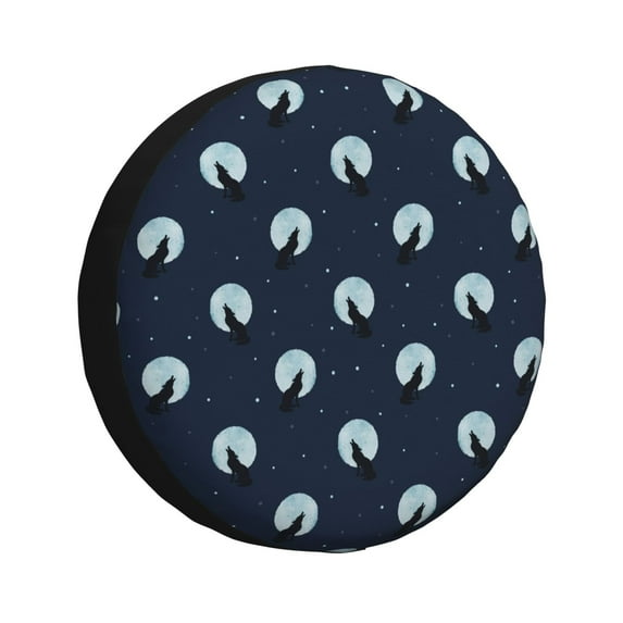 Kdxio Wolf And Moon for Tire Cover Wheel Protectors Tyre Covers Weatherproof Wheel Covers Universal Fit for Trailer Rv SUV Truck Camper Travel Trailers 17 inch