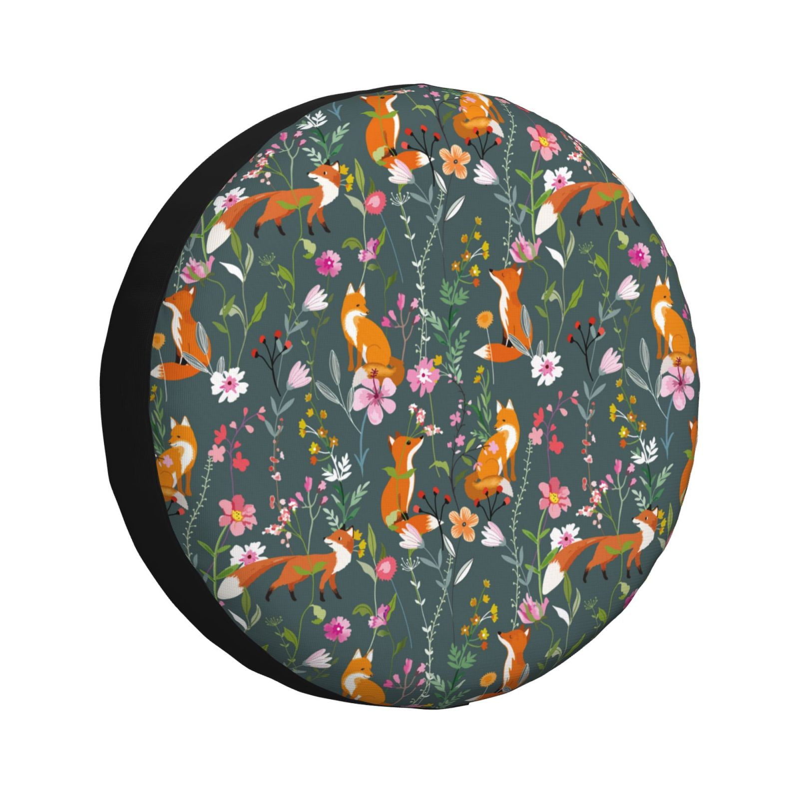 Kdxio Wolf Fox In Flower Forest for Tire Cover Wheel Protectors Tyre