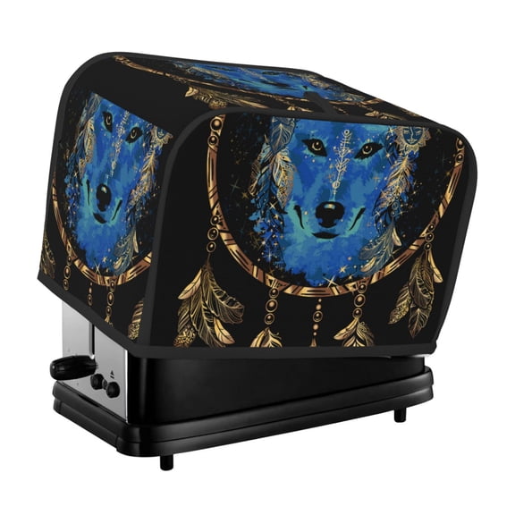Kdxio Wolf Head And Dreamcatcher Print Toaster Cover Bread Machine Cover Fits for Most Standard 2 Slice Toasters,Keep Toaster Free From Dust And Fingerprint Oven Dustproof Cover