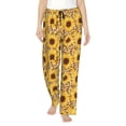 thumbnail image 1 of Kdxio Women's Comfy Stretch Abstract Leopard Print Sunflower Print Drawstring Pajama Pants-X-Large, 1 of 5